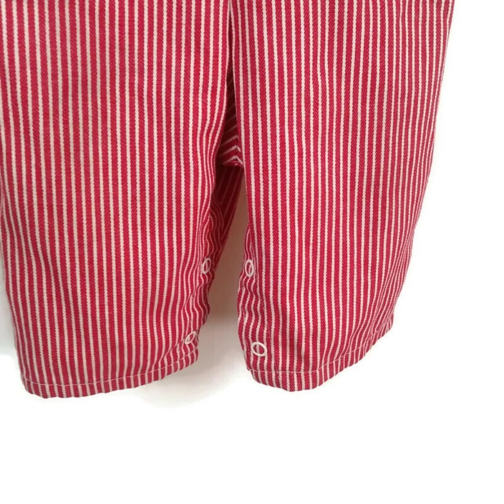 Sears Vintage Infant Pinstripe Railroad Train Jumper Bib Conductor Overalls - Picture 8 of 13